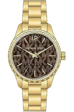 Shop Authentic Michael Kors Layton Chronograph Brown Dial Gold Steel Strap Watch For Women - MK7296 - Luxxuri