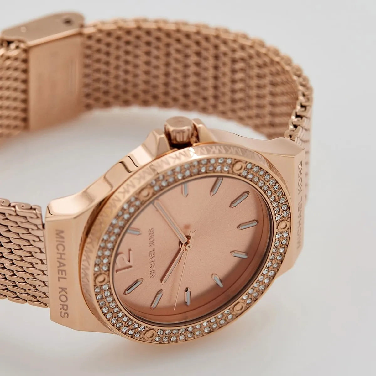  Shop Authentic Michael Kors Lennox Three Hand Rose Gold Dial Rose Gold Mesh Strap Watch For Women - MK7336 - Luxxuri