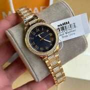  Shop Authentic Michael Kors Tibby Multifunction Analog Black Dial Gold Steel Strap Watch for Women - MK4684 - Luxxuri