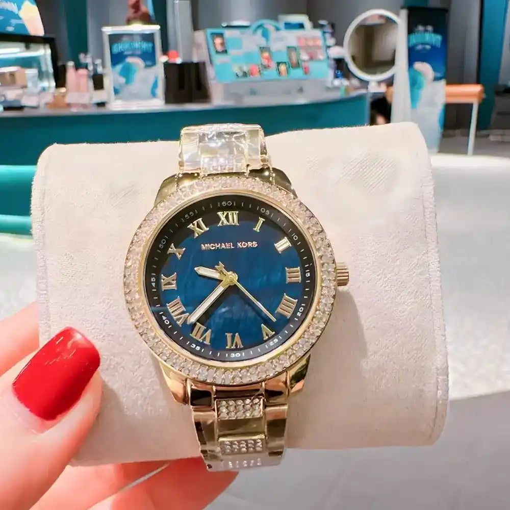  Shop Authentic Michael Kors Tibby Multifunction Analog Black Dial Gold Steel Strap Watch for Women - MK4684 - Luxxuri