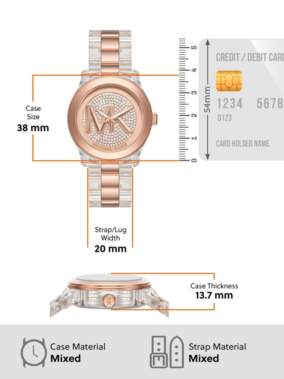  Shop Authentic Michael Kors Runway Analog Crystals Rose Gold Dial Two Tone Steel Strap Watch for Women - MK7355 - Luxxuri