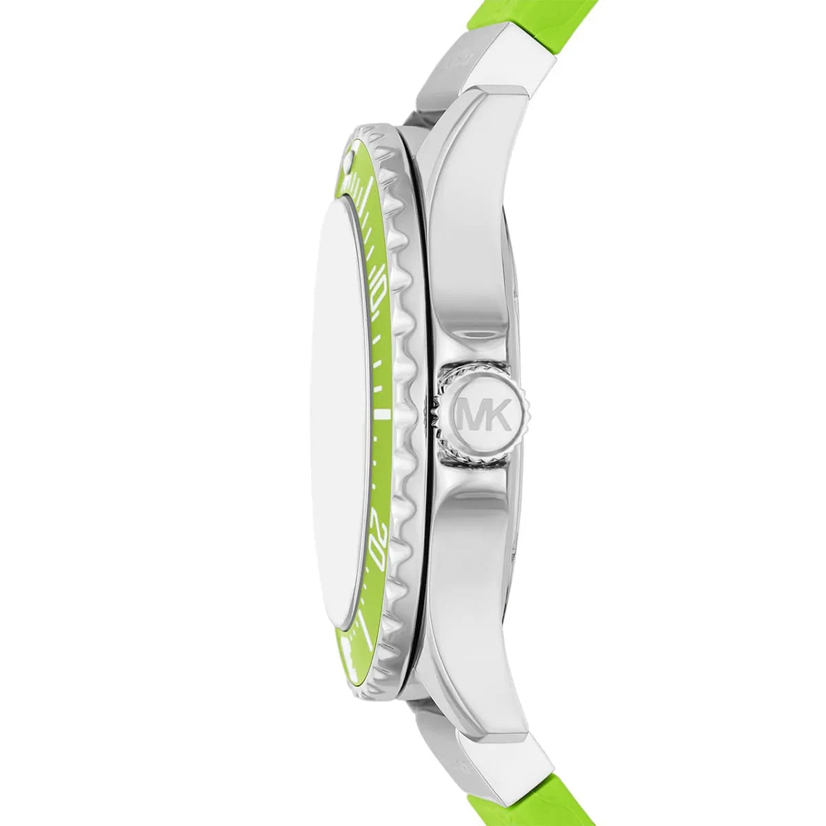  Shop Authentic Michael Kors Everest Three Hand Crystals Silver Dial Green Silicone Strap Watch For Women - MK7360 - Luxxuri