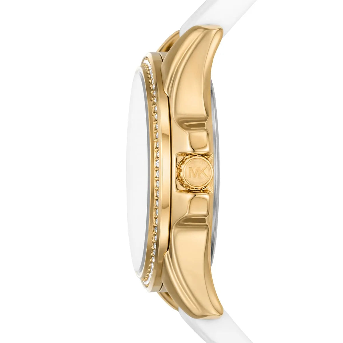  Shop Authentic Michael Kors Mini Pilot Quartz Silver Dial White Silicone Strap Watch For Women - MK7372 - Luxxuri