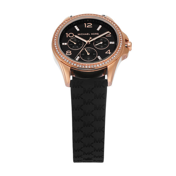  Shop Authentic Michael Kors Mini Pilot Black Dial Black Silicone Strap Watch For Women - MK7373 - Luxxuri