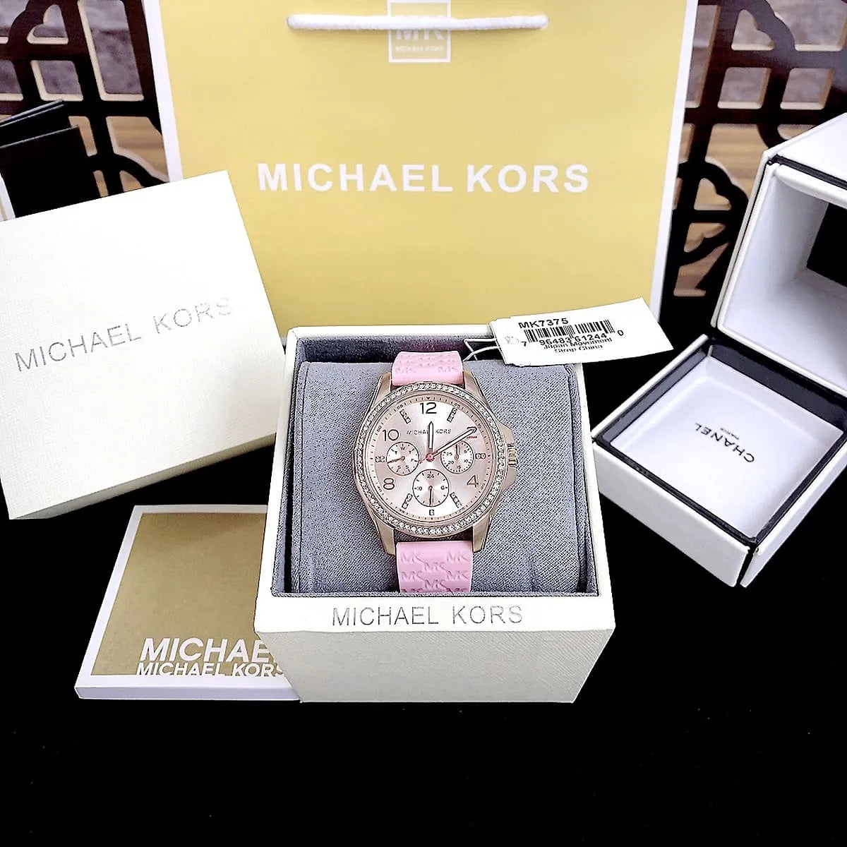  Shop Authentic Michael Kors Mini Pilot Quartz Rose Gold Dial Pink Silicone Strap Watch For Women - MK7375 - Luxxuri