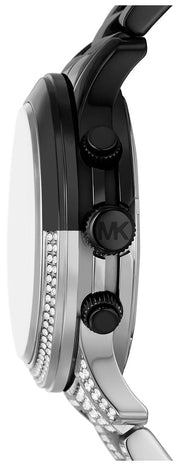  Shop Authentic Michael Kors Runway Pavé Black Dial Two Tone Steel Strap Watch for Women - MK7433 - Luxxuri