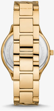  Shop Authentic Michael Kors Runway Three-Hand White Dial Gold Steel Strap Watch for Women - MK7472 - Luxxuri