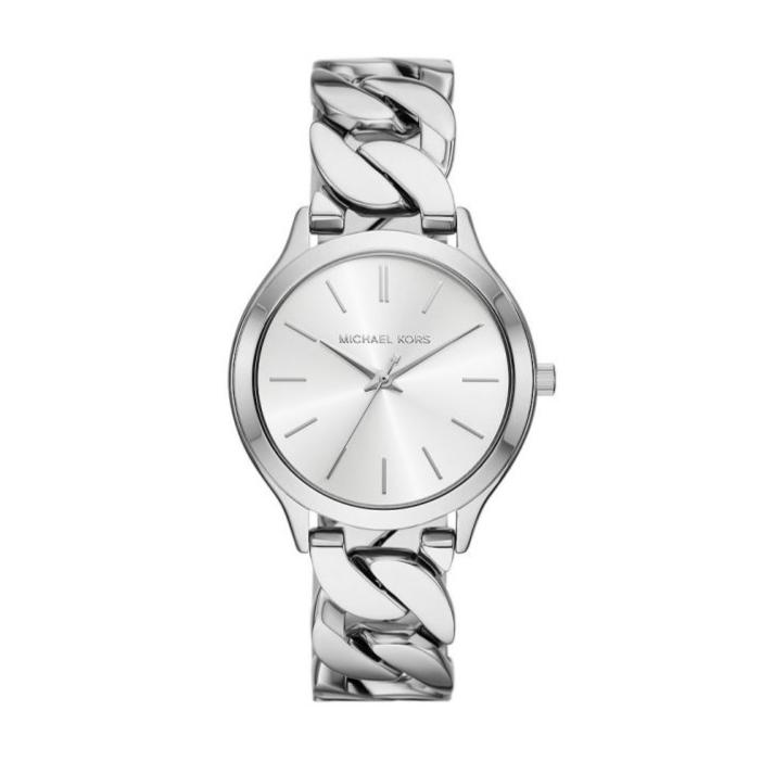  Shop Authentic Michael Kors Runway Three-Hand Silver Dial Silver Steel Strap Watch for Women - MK7474 - Luxxuri