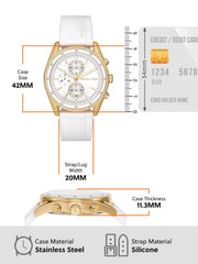  Shop Authentic Michael Kors Hadyn Chronograph White Dial White Rubber Strap Watch for Women - MK7484 - Luxxuri