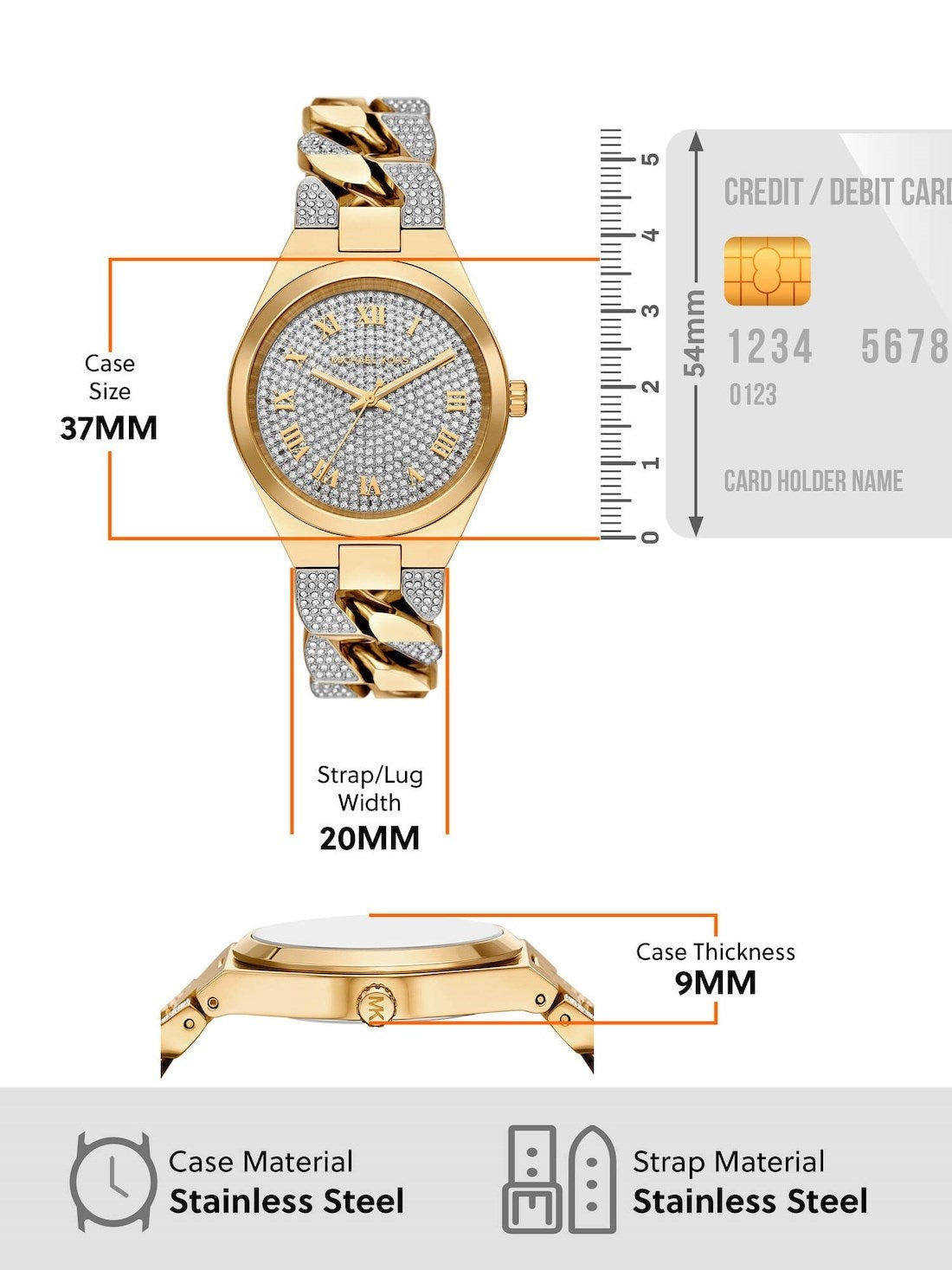  Shop Authentic Michael Kors Lennox Pavé Crystals Silver Dial Two Tone Steel Strap Watch for Women - MK7487 - Luxxuri