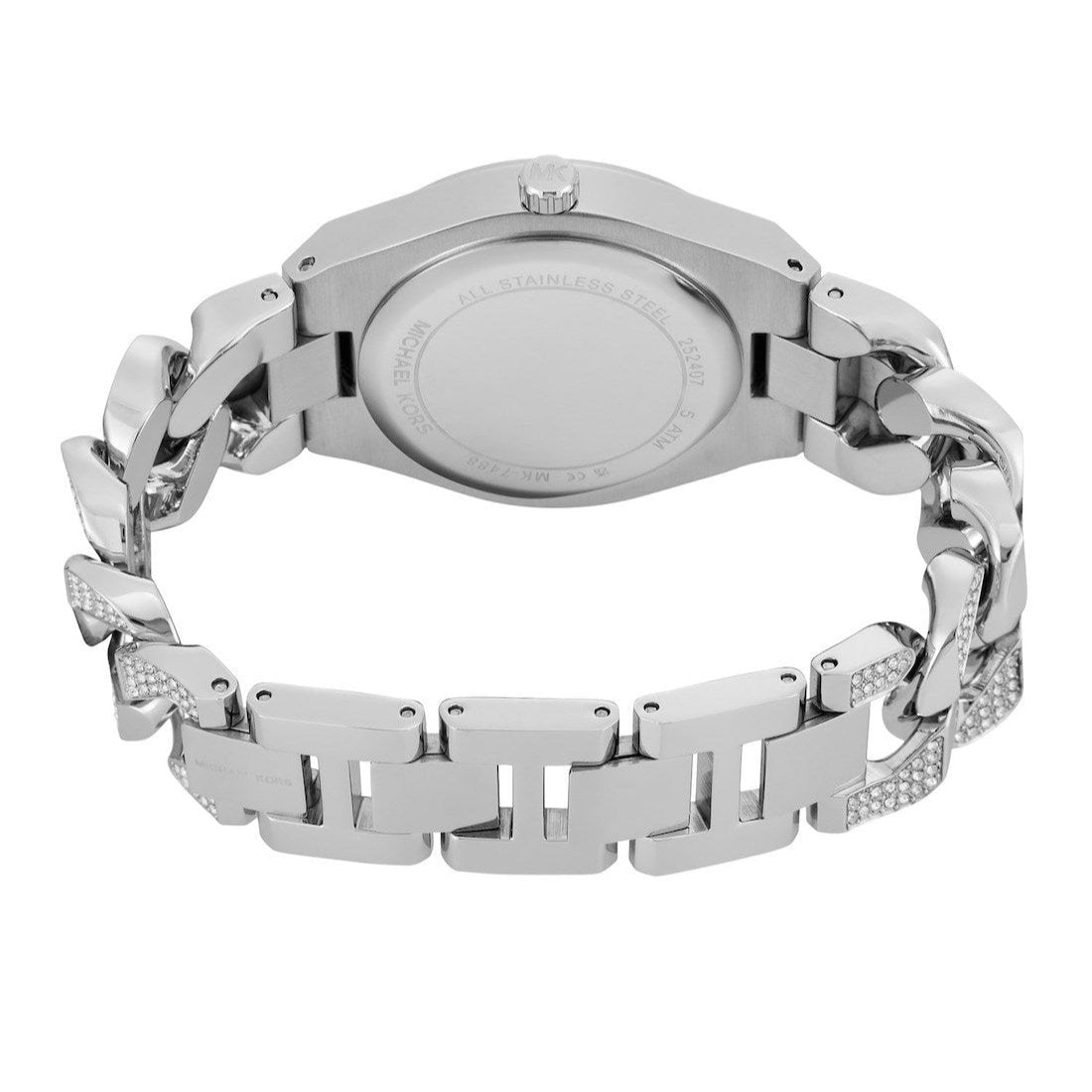  Shop Authentic Michael Kors Lennox Pave Three-Hand Crystals Silver Dial Silver Steel Strap Watch for Women - MK7488 - Luxxuri