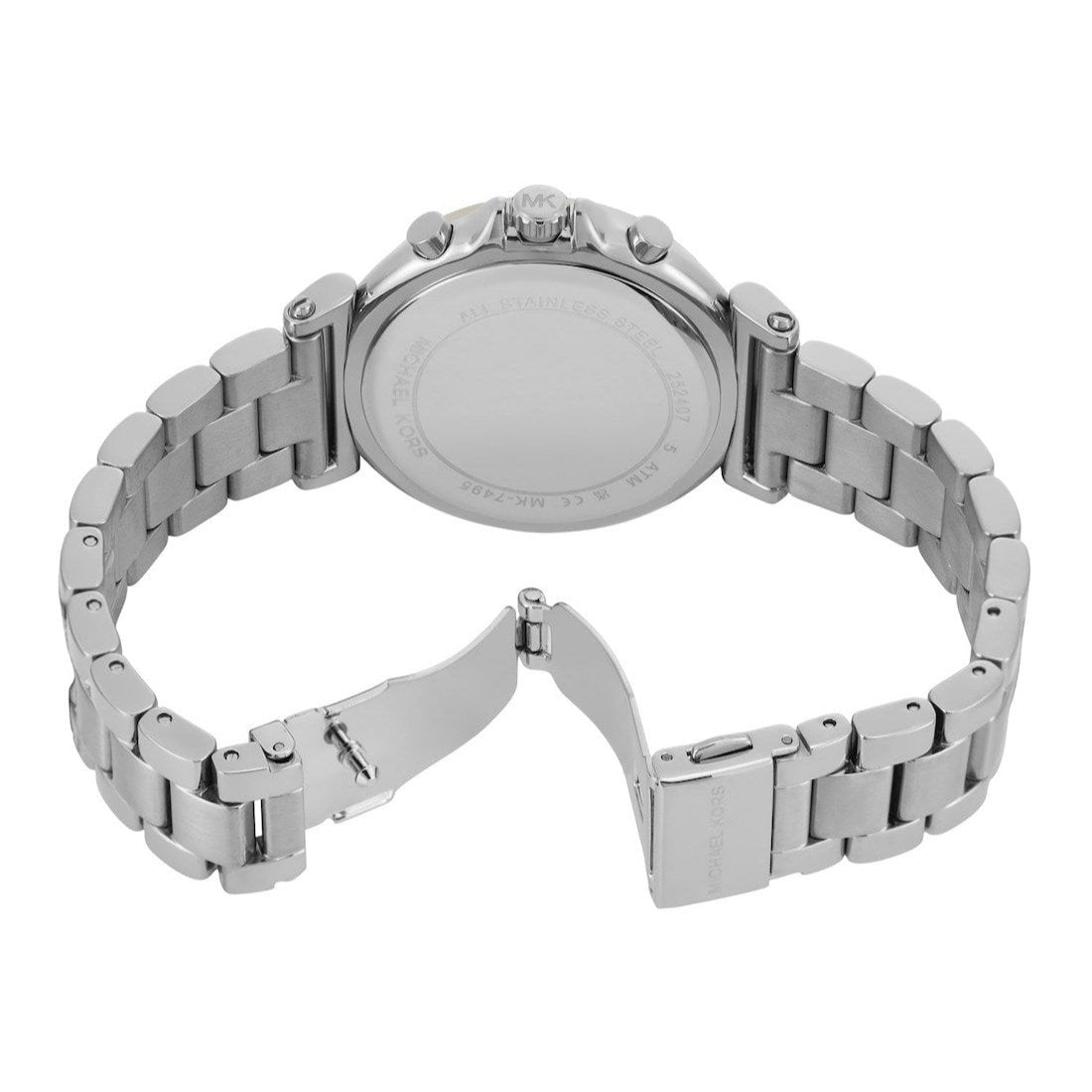  Shop Authentic Michael Kors Maren Chronograph Silver Dial Silver Steel Strap Watch for Women - MK7495 - Luxxuri