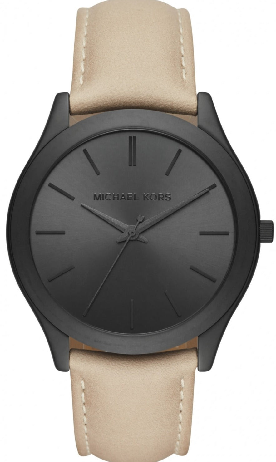  Shop Authentic Michael Kors Slim Runway Black Dial Beige Leather Strap Watch For Men - MK8510 - Luxxuri