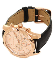  Shop Authentic Michael Kors Lexington Chronograph Rose Gold Dial Black Leather Strap Watch For Men - MK8516 - Luxxuri