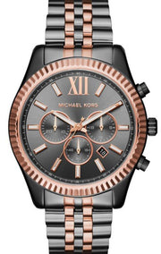  Shop Authentic Michael Kors Lexington Chronograph Black Dial Two Tone Steel Strap Watch for Men - MK8561 - Luxxuri