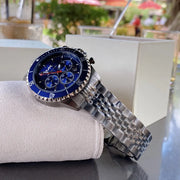  Shop Authentic Michael Kors Bayville Chronograph Blue Dial Grey Steel Strap Watch For Men - MK8727 - Luxxuri