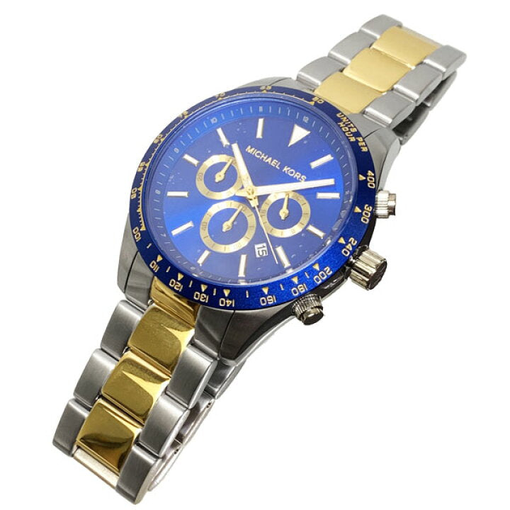  Shop Authentic Michael Kors Layton Chronograph Blue Dial Two Tone Steel Strap Watch For Men - MK8825 - Luxxuri