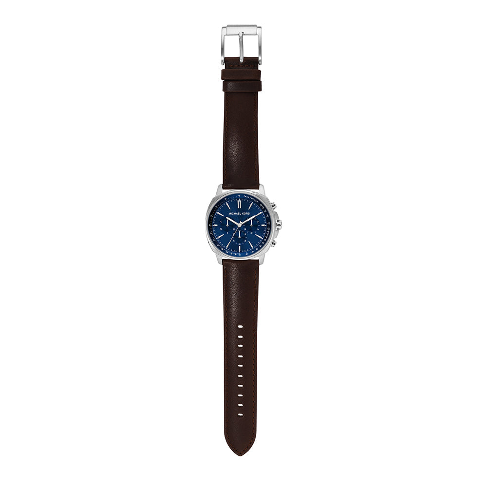  Shop Authentic Michael Kors Sullivan Quartz Blue Dial Brown Leather Strap Watch For Men - MK8996 - Luxxuri