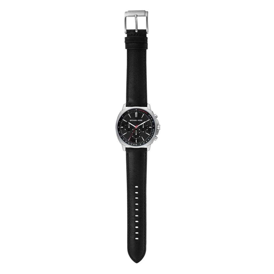  Shop Authentic Michael Kors Sullivan Chronograph Black Dial Black Leather Strap Watch For Men - MK8997 - Luxxuri