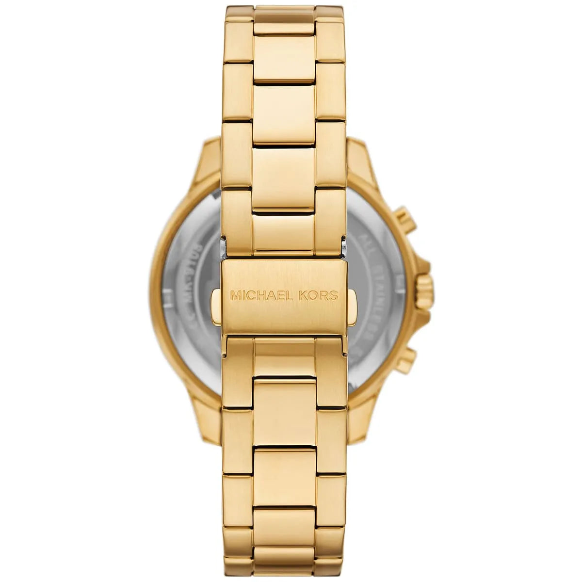  Shop Authentic Michael Kors Greyson Chronograph Black Dial Gold Steel Strap Watch For Men - MK9108 - Luxxuri