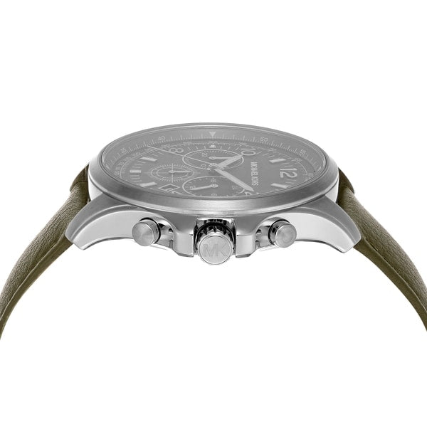  Shop Authentic Michael Kors Pilot Chronograph Grey Dial Grey Leather Strap Watch for Men - MK9129 - Luxxuri