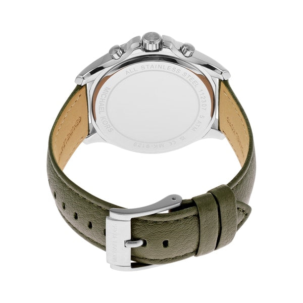  Shop Authentic Michael Kors Pilot Chronograph Grey Dial Grey Leather Strap Watch for Men - MK9129 - Luxxuri