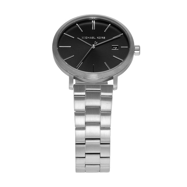  Shop Authentic Michael Kors Blake Quartz Black Dial Silver Steel Strap Watch for Men - MK9133 - Luxxuri