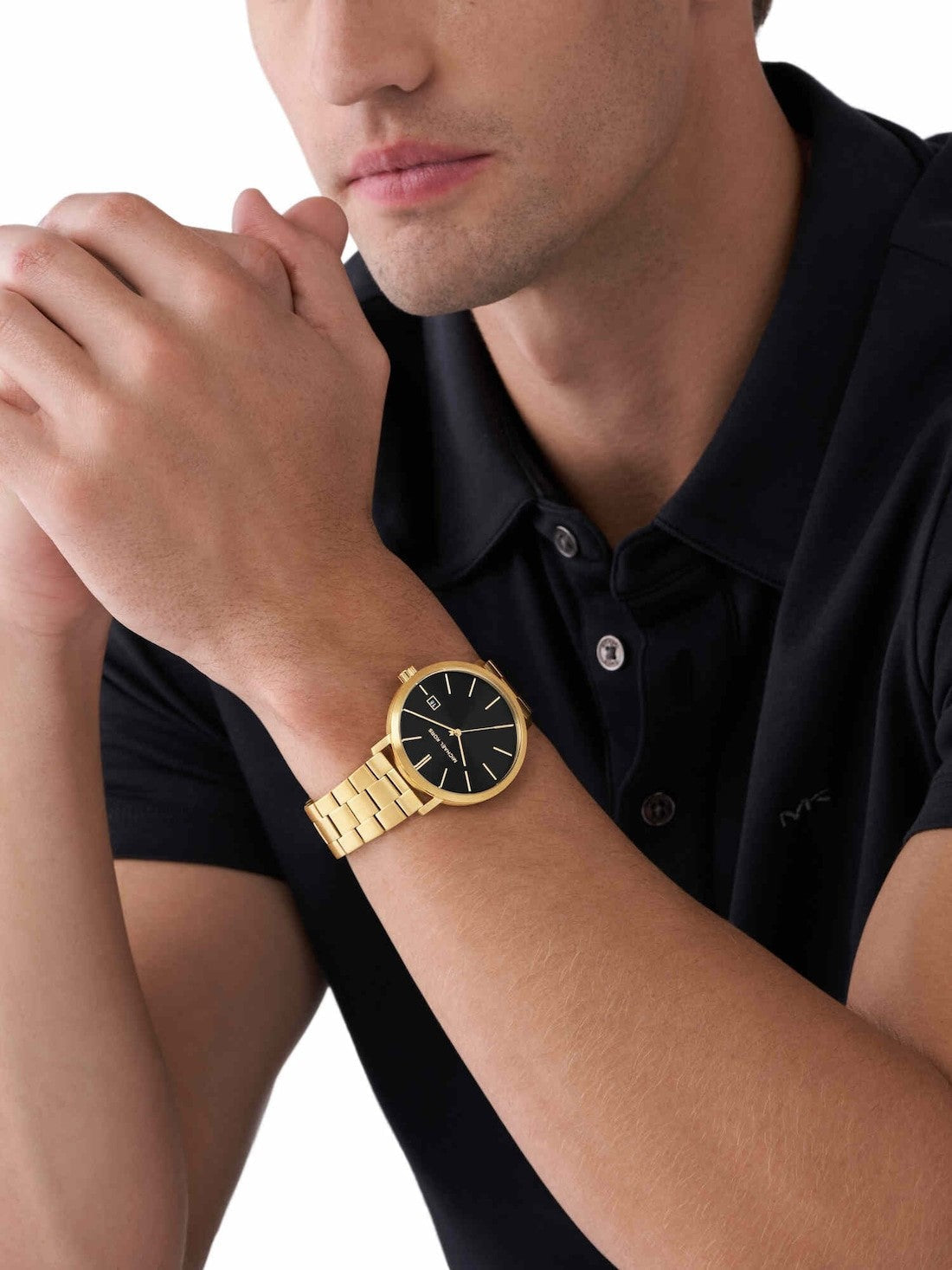  Shop Authentic Michael Kors Blake Quartz Black Dial Gold Steel Strap Watch for Men - MK9136 - Luxxuri