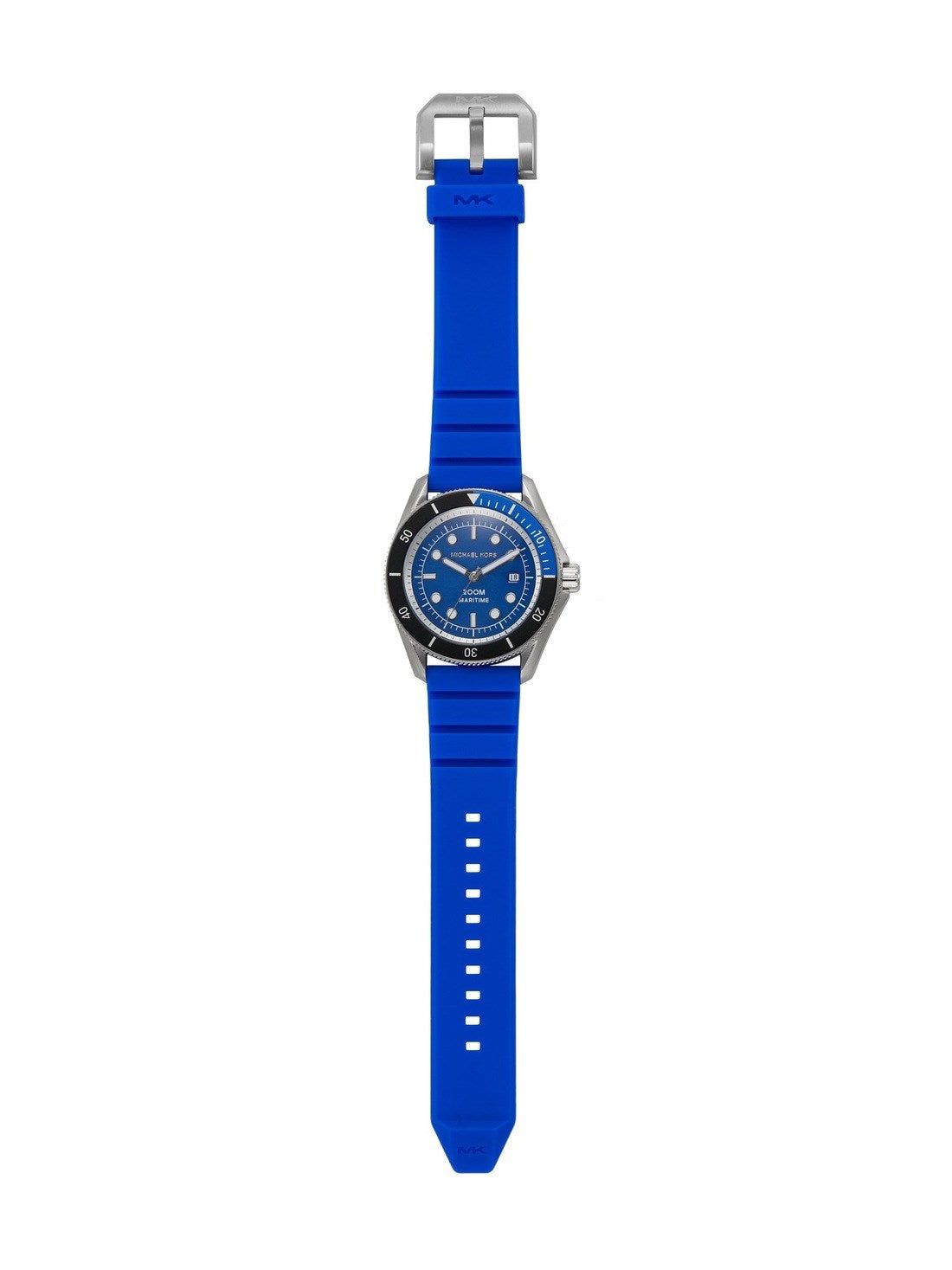  Shop Authentic Michael Kors Maritime Three-Hand Analog Blue Dial Blue Silicone Strap Watch for Men - MK9156 - Luxxuri