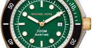 Shop Authentic Michael Kors Maritime Analog Green Dial Black Silicone Strap Watch for Men - MK9158 - Luxxuri