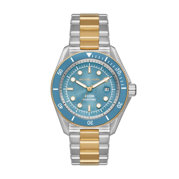  Shop Authentic Michael Kors Maritime Three-Hand Blue Dial Two Tone Steel Strap Watch for Men - MK9169 - Luxxuri