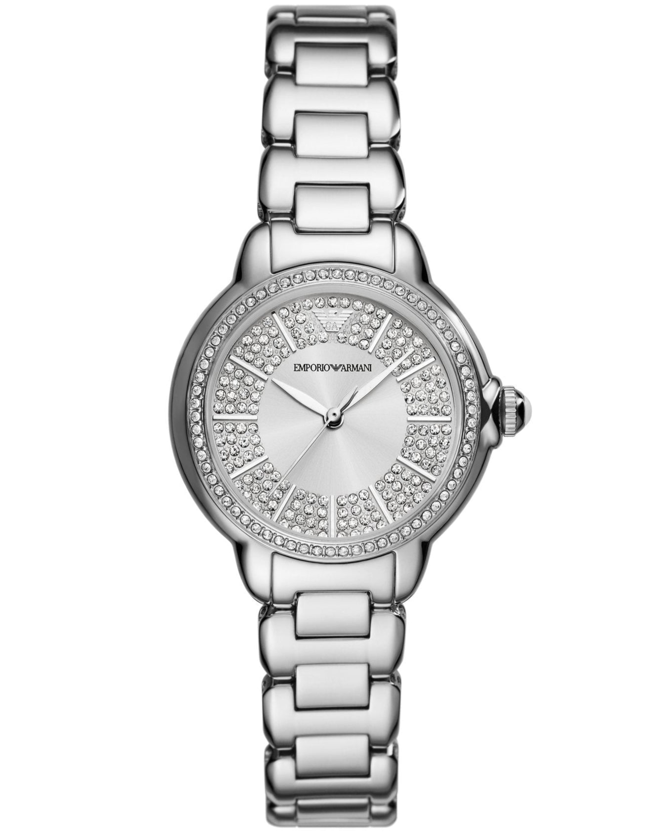  Shop Authentic Emporio Armani Mia Three Crystals Silver Dial Silver Steel Strap Watch For Women - AR11632 - Luxxuri