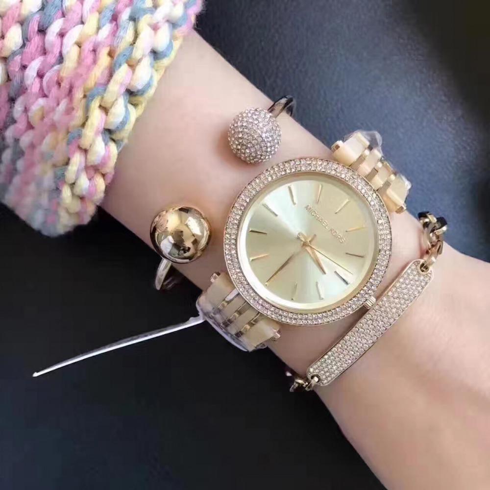  Shop Authentic Michael Kors Darci Gold Dial Gold Steel Strap Watch for Women - MK4325 - Luxxuri