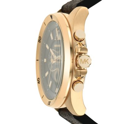  Shop Authentic Michael Kors Brecken Chronograph Black Dial Brown Leather Strap Watch For Men - MK8849 - Luxxuri