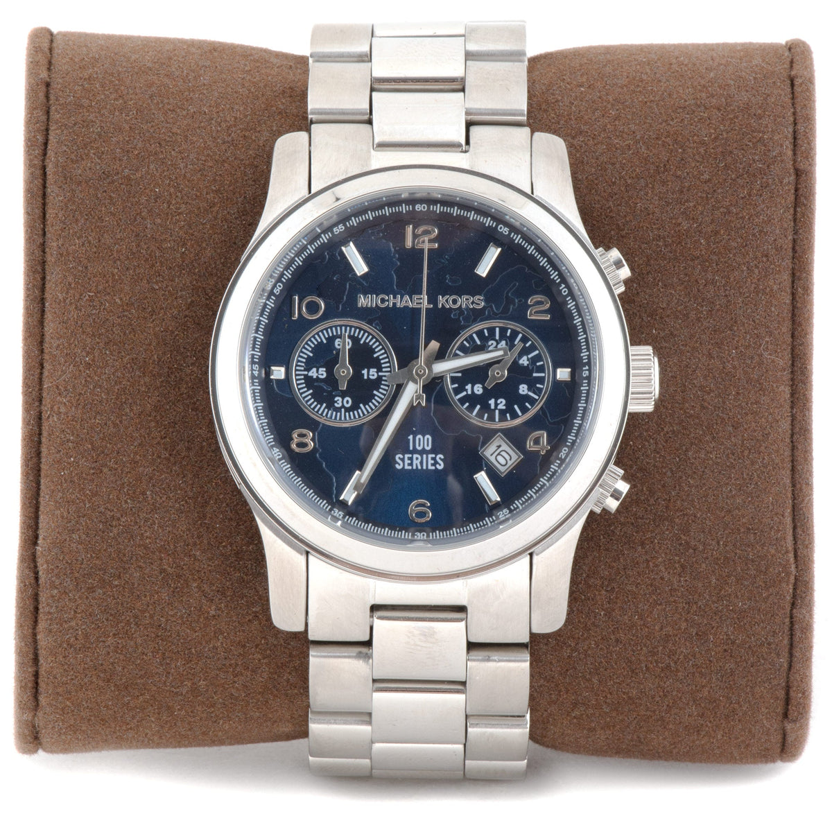  Shop Authentic Michael Kors Hunger Stop 100 Series Navy Blue Dial Silver Steel Strap Watch for Women - MK5814 - Luxxuri