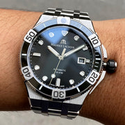  Shop Authentic Maurice Lacroix Aikon Venturer Black Dial Silver Steel Strap Watch for Men - AI6058-SS002-330-1 - Luxxuri