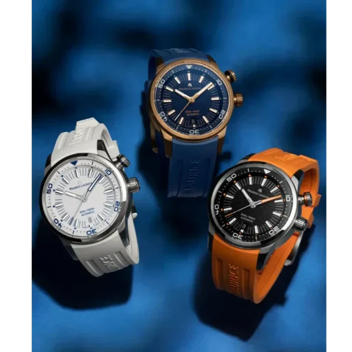 Shop Authentic Maurice Lacroix Pontos Divers Limited Edition Blue Dial Blue Leather Strap Watch For Men - PT6248-BRZ0B-430-4 - Luxxuri