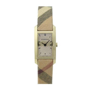  Shop Authentic Burberry Pioneer Gold Dial Haymarket Beige Leather Strap Watch for Women - BU9509 - Luxxuri