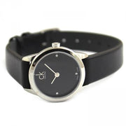  Shop Authentic Calvin Klein Minimal Black Dial Black Leather Strap Watch for Women - K3M231CS - Luxxuri