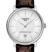  Shop Authentic Tissot T-Classic Powermatic 80 Silver Dial Brown Leather Strap Watch For Men - T122.407.16.031.00 - Luxxuri