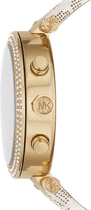  Shop Authentic Michael Kors Parker Chronograph White Dial White Leather Strap Watch For Women - MK6916 - Luxxuri