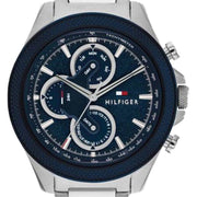  Shop Authentic Tommy Hilfiger Clark Chronograph Blue Dial Silver Steel Strap Watch For Men - 1792080 - Luxxuri