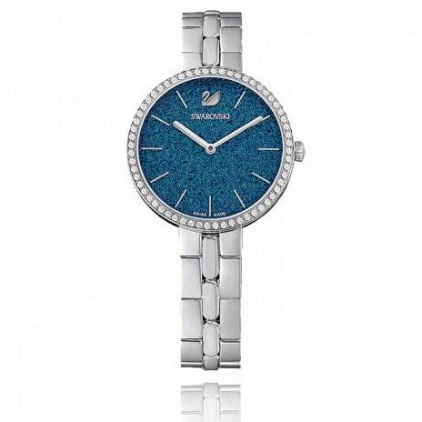  Shop Authentic Swarovski Cosmopolitan Blue Dial Silver Steel Strap Watch for Women - 5517790 - Luxxuri