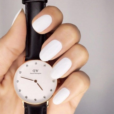 Shop Authentic Daniel Wellington Classic Sheffield White Dial Black Leather Strap Watch For Women - DW00100076 - Luxxuri