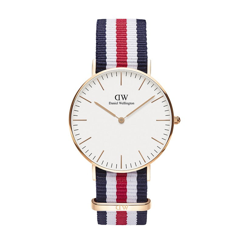  Shop Authentic Daniel Wellington Classic Canterbury White Dial Two Tone NATO Strap Watch For Women - DW00100030 - Luxxuri