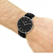  Shop Authentic Daniel Wellington Classic Sheffield Black Dial Black Leather Strap Watch For Men - DW00100133 - Luxxuri
