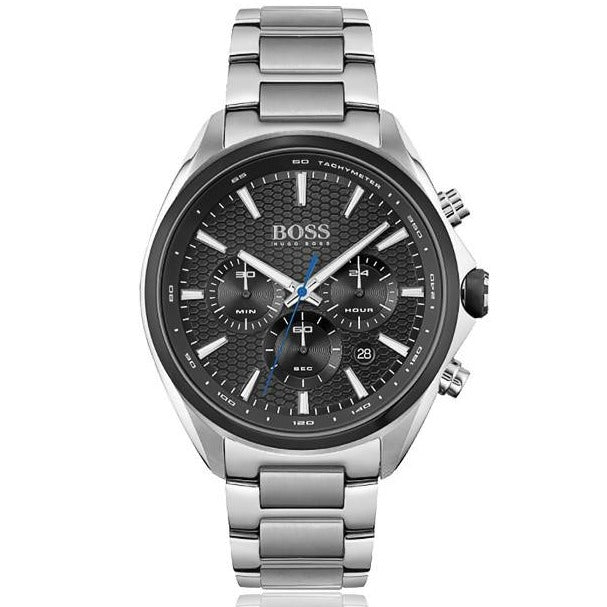  Shop Authentic Hugo Boss Montre Distinct Black Dial Silver Steel Strap Watch for Men - 1513857 - Luxxuri