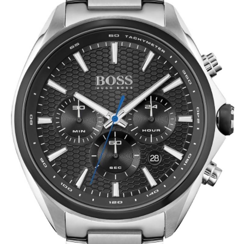  Shop Authentic Hugo Boss Montre Distinct Black Dial Silver Steel Strap Watch for Men - 1513857 - Luxxuri