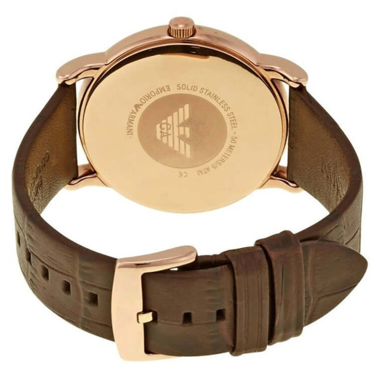  Shop Authentic Emporio Armani Luigi Classic Brown Dial Brown Leather Strap Watch For Men - AR2503 - Luxxuri