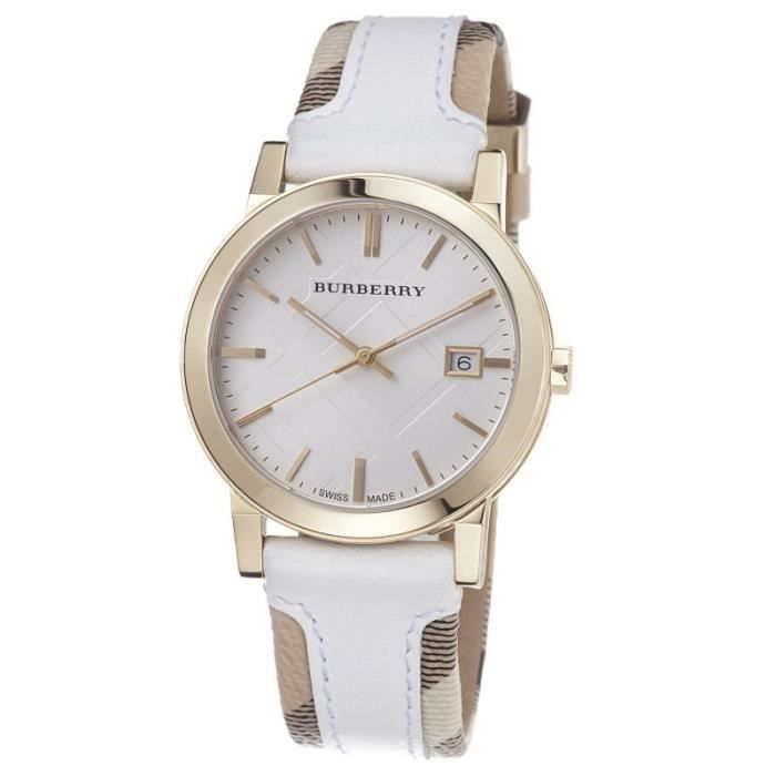  Shop Authentic Burberry The City White Dial White Leather Strap Watch for Women - BU9015 - Luxxuri